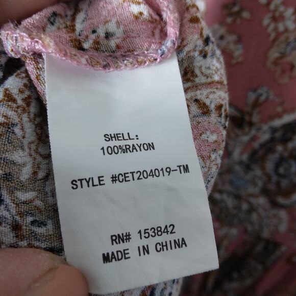 Melloday Tunic Mini Dress Size Medium Button Down Long Sleeve - Picture 6 of 7